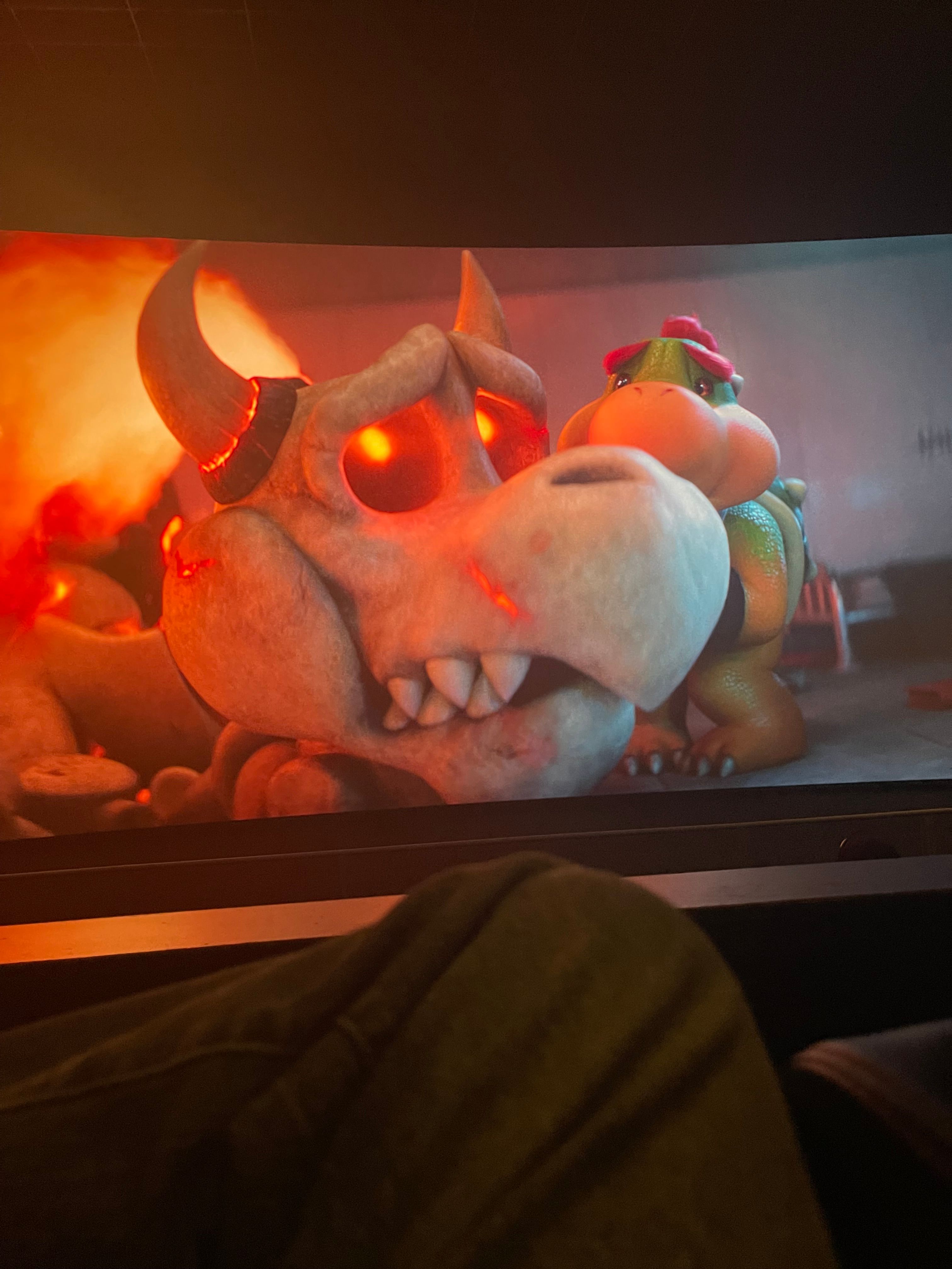 People/Characters: Dry Bowser, Bowser Jr.
Brands/Logos: Nintendo (implied)
Media/Meme References: The Super Mario Bros. Movie, Super Mario franchise
Locations/Settings: Uncertain
Other Recognizable Details: None