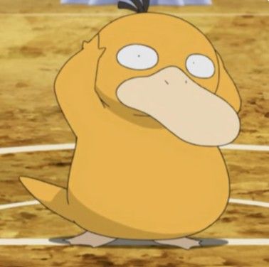 This image features Psyduck, a beloved cartoon character from the Pokémon franchise. Psyduck is depicted with its signature confused expression, hands on its head, conveying a sense of frustration or headache, which is characteristic of its persona. The background appears to be a sandy arena, likely from a Pokémon battle scene, adding context to its emotional state. Psyduck’s humorous demeanor stems from its clumsy nature and constant state of confusion, making it a fan-favorite in the Pokémon anime series. The juxtaposition of its serious pose against the lightheartedness of the setting creates a comedic effect, highlighting the absurdity of its situation. Psyduck, often caught in silly predicaments, embodies the humor that resonates with audiences, making this a memorable moment in Pokémon lore.