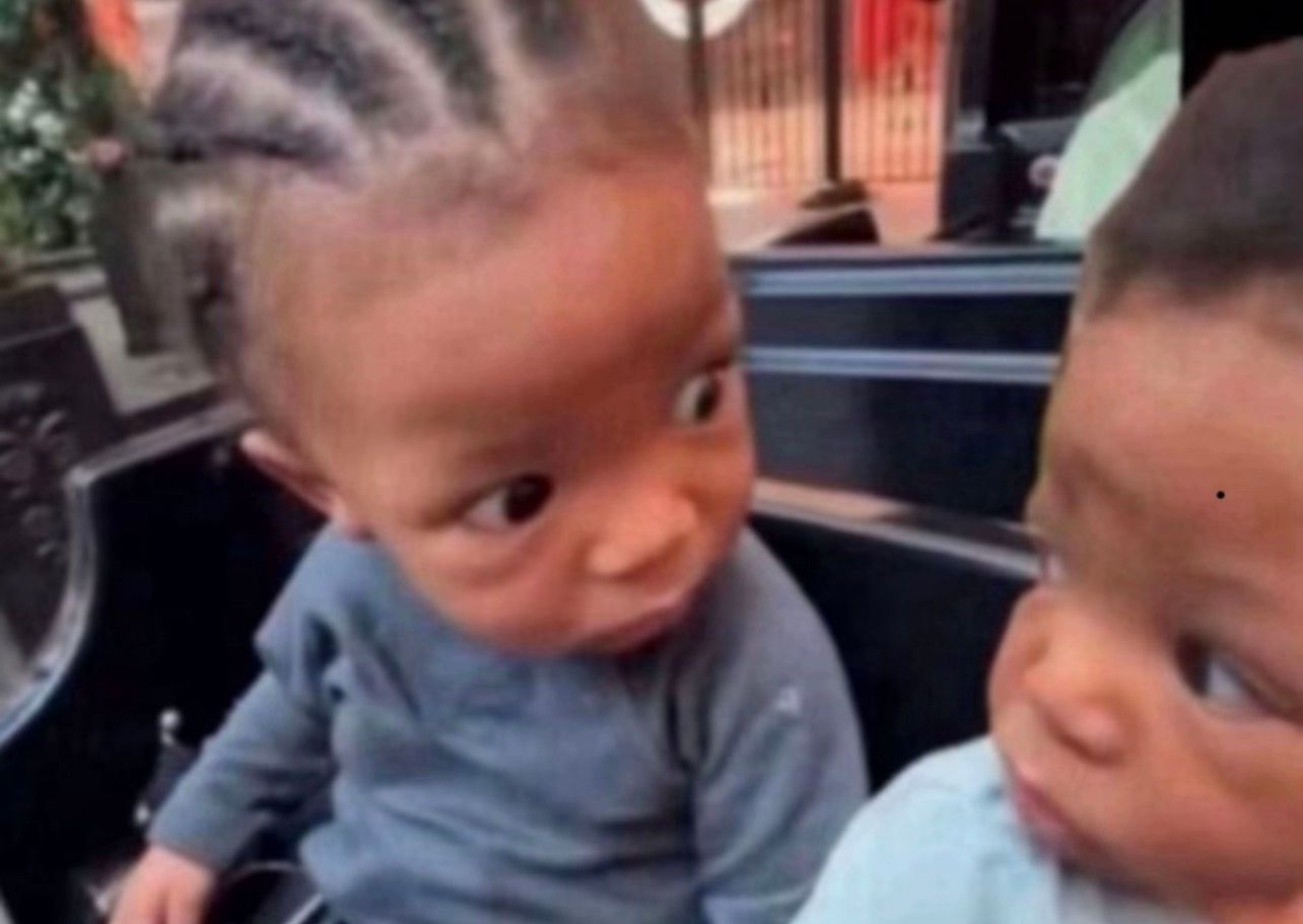 The image features two babies with exaggerated surprised expressions, perfectly capturing a moment of astonishment. Their wide eyes and slightly open mouths amplify the sense of shock, making it a relatable and humorous depiction of disbelief. The babies appear to be engaged in an intense gaze at each other, as if sharing an unexpected revelation.
The background is somewhat blurred, focusing attention on their animated expressions, which are often used in memes to convey surprise or incredulity in various contexts. This format has become iconic in internet culture, symbolizing moments when we can't believe what we've just heard or seen. The humor lies in their innocent yet dramatic reaction, making it easy for viewers to project their own feelings of surprise onto the scene. Overall, this image not only entertains but also connects through shared emotions in a light-hearted manner.