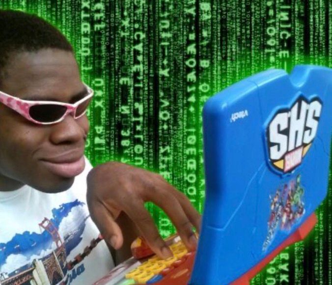 Matrix aesthetics; the simulation runs on preschool firmware.