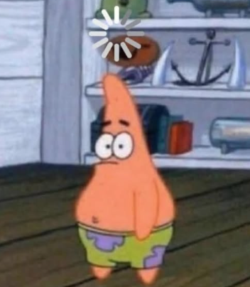 The image features Patrick Star, a beloved character from 'SpongeBob SquarePants.' In this scene, Patrick appears with a confused expression, standing in a room filled with nautical decorations, including an anchor and various objects typical of the underwater setting. His demeanor is characterized by wide, startled eyes and a slightly awkward posture, embodying his naïve and goofy personality. The loading symbol above his head humorously suggests he might be processing information or a joke, adding a layer of comedy to the image. The background, with its wooden walls and marine-themed items, enhances the cozy yet quirky atmosphere of the show, making it instantly recognizable to fans. This scene captures a relatable moment, as Patrick often finds himself in silly predicaments, making viewers laugh at his endearing clumsiness.