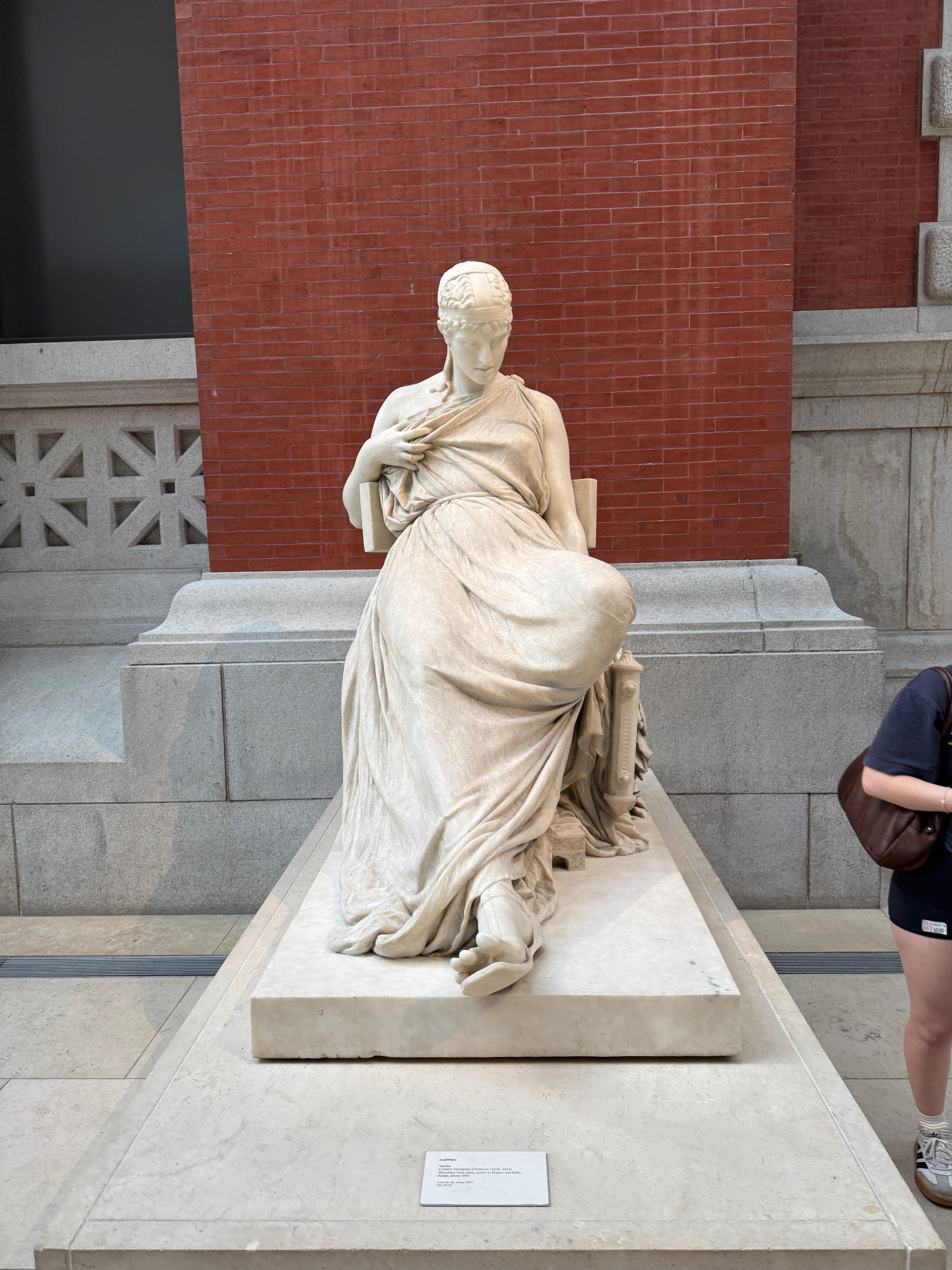 Stoic posture, modern sneakers — virtue meets convenience