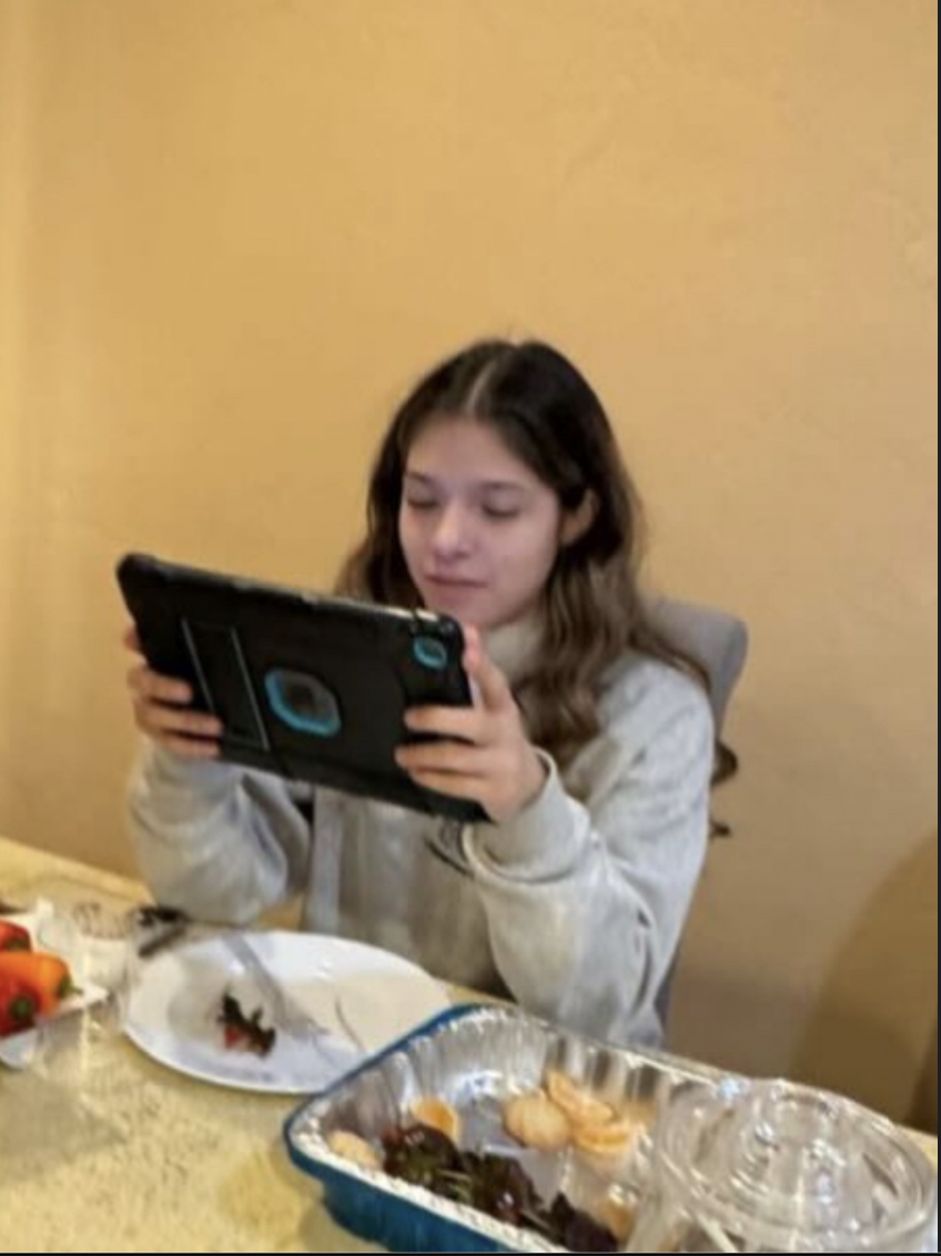 When the tablet is your only dinner date.