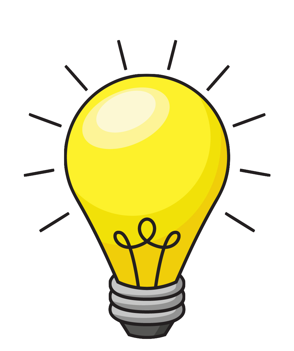 This vibrant cartoon lightbulb, glowing with an almost smug self-satisfaction, radiates pure brilliance. Its bright yellow bulb, outlined in black, emits playful black dash lines, signifying its powerful "aha!" moment. The coiled filament inside seems to hum with potential, a tiny brain buzzing with innovation. Against a stark white background, this bulb isn't just illuminating a space; it's a proud, beaming symbol of a freshly hatched idea, perhaps even a world-changing one. It's the ultimate "lightbulb moment" personified, humorously declaring its intellectual superiority without uttering a word. It's so bright, it doesn't need a background, it *is* the focal point of all thought.