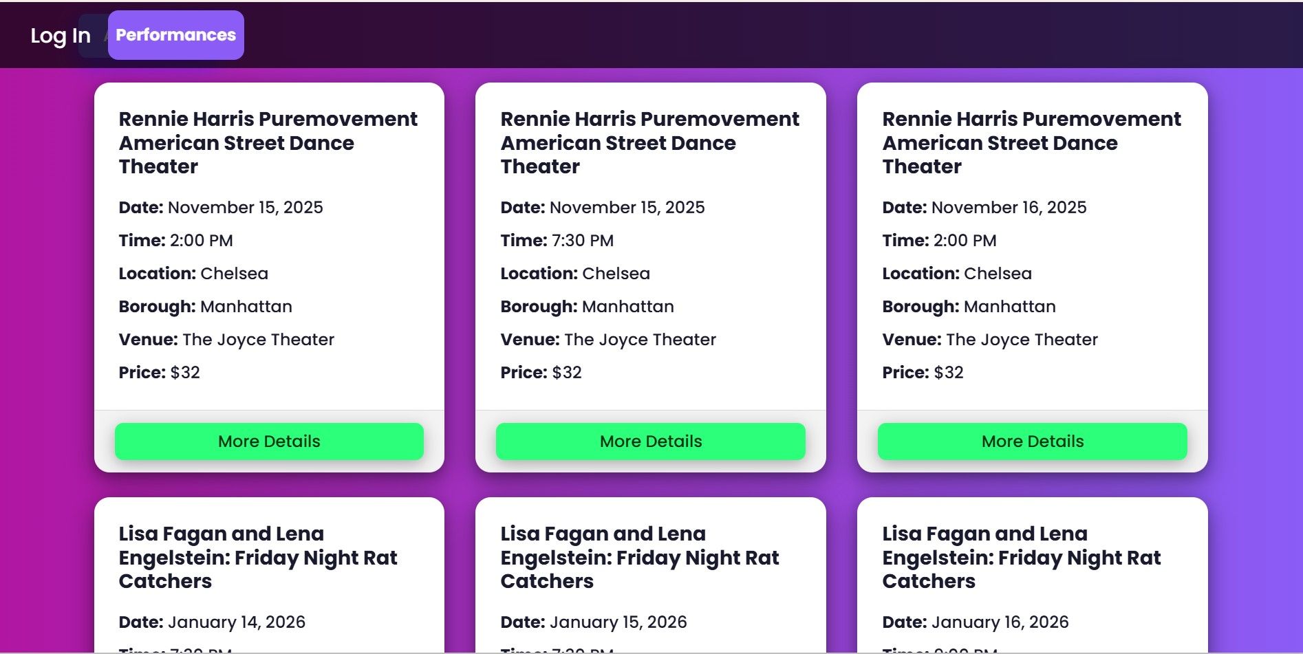 Purple gradient trying to fake culture, charging $32 for air.