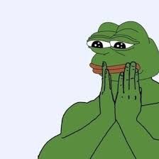 The image prominently features Pepe the Frog, a widely recognized internet meme, depicted with an expression of profound sadness and pleading. His large, teary eyes gaze upwards, and his downturned mouth forms a classic "Feels Bad Man" pout. His green, cartoonish hands are clasped together in a gesture often associated with begging or deep distress, amplifying his melancholic demeanor. The background is a simple, light blue-grey, which serves to isolate Pepe and amplify the focus on his emotional state, suggesting a moment of quiet despair or a plea for understanding. The humor lies in the exaggerated, yet relatable, human-like sadness of a cartoon frog, often used to comically express minor disappointments or a sense of being overwhelmed by life's trivialities. This iconic meme perfectly encapsulates a universal feeling of "woe is me."