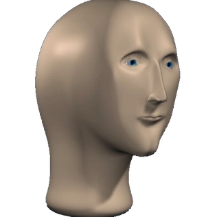 The image features "Meme Man," a 3D rendered, bald, beige-skinned head with prominent blue eyes and a slightly smug, yet vacant, expression. He is depicted in profile, looking towards the right, against a stark black background, which emphasizes his isolated, almost philosophical, presence. His demeanor suggests a profound, albeit often misguided, understanding or contemplation, characteristic of his meme persona. This figure is famously associated with the "Stonks" meme and other surreal memes, often representing a flawed or oversimplified grasp of complex concepts. The humor lies in his uncanny valley appearance and the ironic "big brain" energy he exudes, especially when faced with intricate challenges, much like the provided context about an inability to generate a complex JSON due to schema constraints. He seems to be pondering the very nature of data structures.