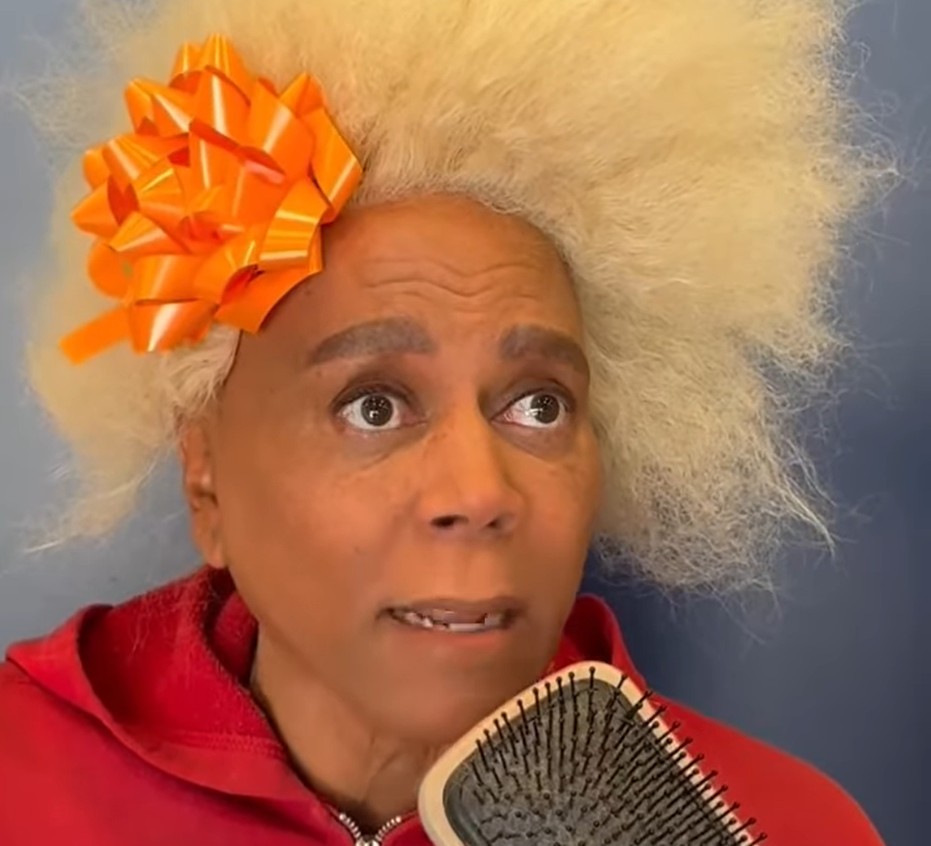 That bow is cute, but your hair is an uninvited guest.