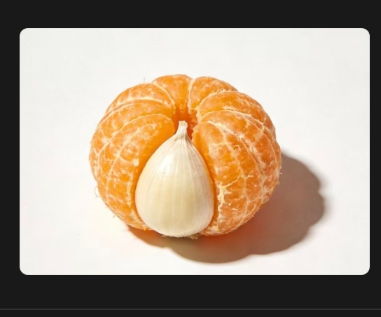 {"scene":"A peeled orange with a clove of garlic placed in the center","facial_expression":[],"gestures":[],"elements":["peeled orange","clove of garlic","shadow"],"people":[],"animals":[],"environment":"plain white background","colors":["orange","white","light brown"],"actions":[],"observable_mood":"neutral"}