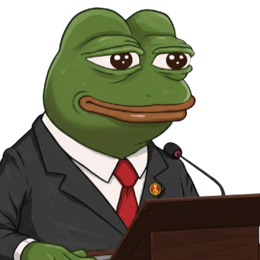 Clown world speech, but Pepe's the sad ringmaster.
