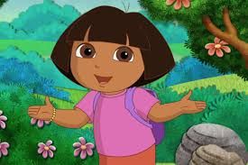 The image features Dora the Explorer, an animated character known for her adventurous demeanor and enthusiastic spirit. With her signature bob haircut and bright outfit, she appears to be inviting viewers to join her on an adventure, arms open wide in a welcoming gesture. The background is a vibrant, nature-inspired setting filled with lush greenery, colorful flowers, and a serene landscape, reflecting the educational and exploratory themes of the show. This picturesque backdrop enhances the playful and engaging atmosphere, as Dora often navigates through similar environments to solve problems and learn new things. Her cheerful expression embodies the spirit of curiosity and excitement, encouraging young audiences to embrace learning and exploration with humor and joy. It's as if she's saying, 'Come on, let’s go on a fun adventure together!'