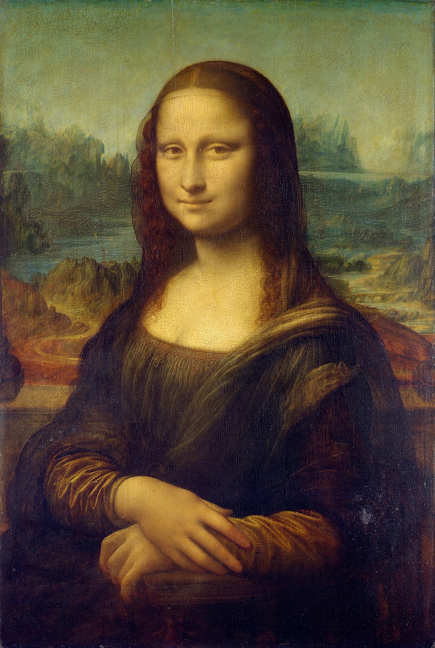 The image features the iconic painting "Mona Lisa," created by Leonardo da Vinci. The subject, a woman with an enigmatic smile, exudes a serene and captivating demeanor, inviting viewers to ponder her thoughts. She is portrayed with dark hair, elegantly draped in a modest dress, with her hands gently crossed, suggesting a sense of calm and poise.
The background showcases a dreamlike landscape with winding paths and distant hills, enhancing the painting's mysterious atmosphere. The soft, muted colors of the background contrast with the warm tones of her skin, drawing attention to her face and smile.
As a celebrated masterpiece of the Italian Renaissance, the "Mona Lisa" remains a symbol of artistic genius and intrigue. Its timeless quality continues to inspire countless interpretations and parodies, making it a staple in popular culture. The subject might just be thinking, “Why so serious?” while contemplating life’s mysteries!